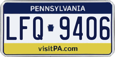 PA license plate LFQ9406