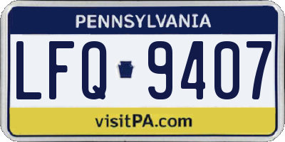 PA license plate LFQ9407