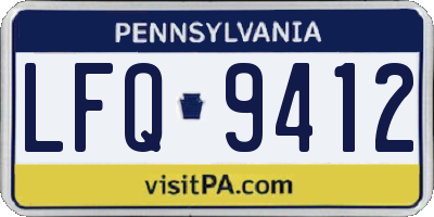 PA license plate LFQ9412