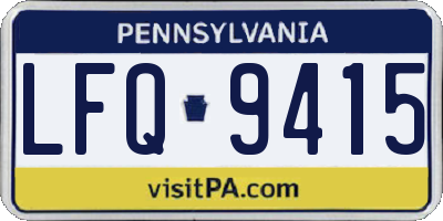 PA license plate LFQ9415