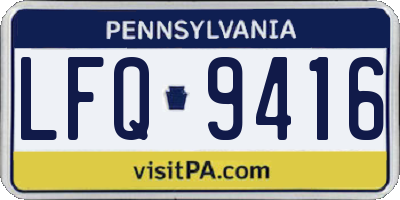 PA license plate LFQ9416