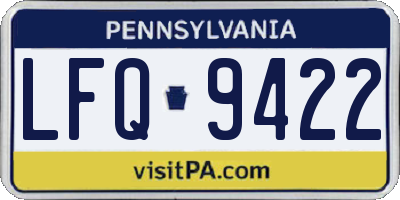 PA license plate LFQ9422
