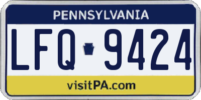 PA license plate LFQ9424