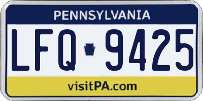 PA license plate LFQ9425