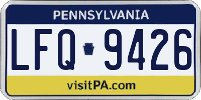 PA license plate LFQ9426