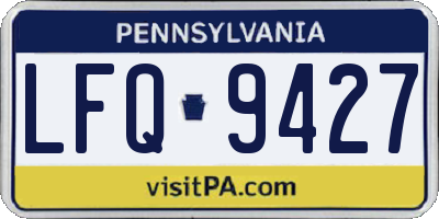 PA license plate LFQ9427
