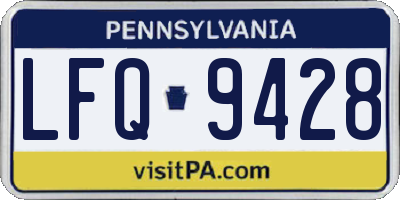 PA license plate LFQ9428