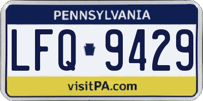 PA license plate LFQ9429