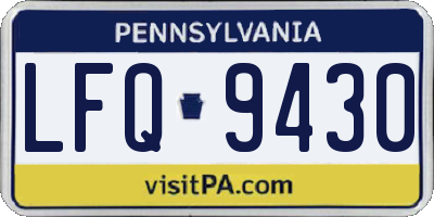 PA license plate LFQ9430