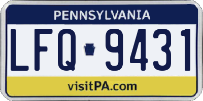 PA license plate LFQ9431