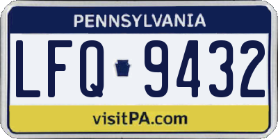 PA license plate LFQ9432