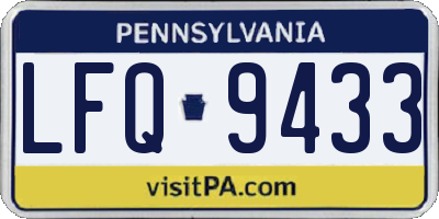 PA license plate LFQ9433