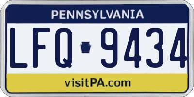 PA license plate LFQ9434