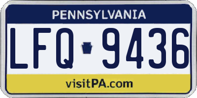 PA license plate LFQ9436