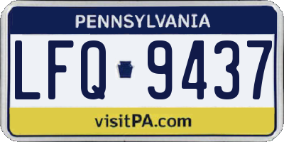 PA license plate LFQ9437