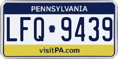 PA license plate LFQ9439
