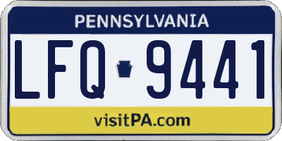 PA license plate LFQ9441