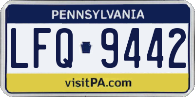 PA license plate LFQ9442