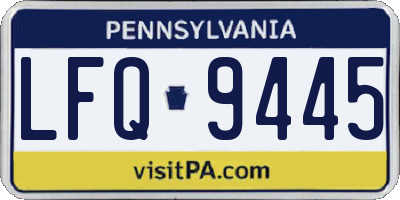 PA license plate LFQ9445