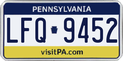 PA license plate LFQ9452