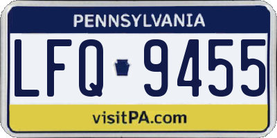 PA license plate LFQ9455