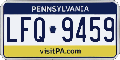 PA license plate LFQ9459