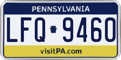 PA license plate LFQ9460
