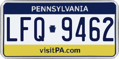 PA license plate LFQ9462