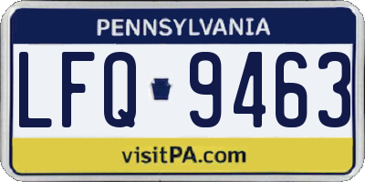 PA license plate LFQ9463