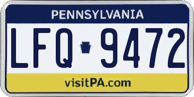 PA license plate LFQ9472