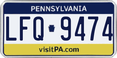 PA license plate LFQ9474