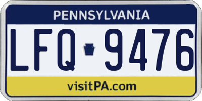 PA license plate LFQ9476