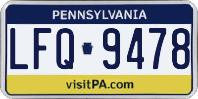 PA license plate LFQ9478