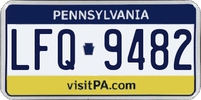 PA license plate LFQ9482