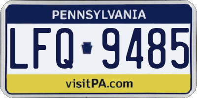 PA license plate LFQ9485