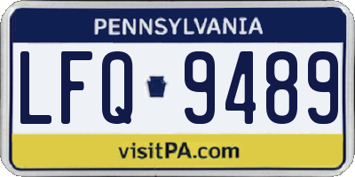 PA license plate LFQ9489