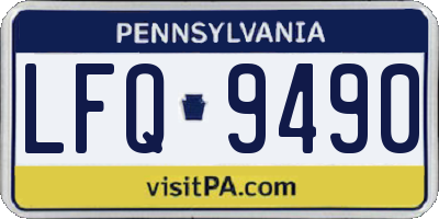 PA license plate LFQ9490
