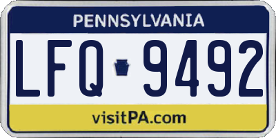 PA license plate LFQ9492