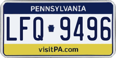 PA license plate LFQ9496