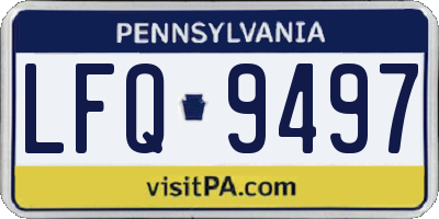 PA license plate LFQ9497