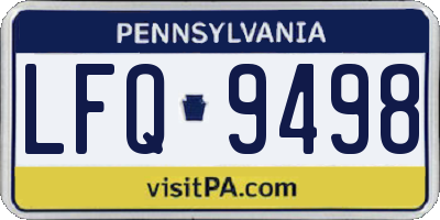 PA license plate LFQ9498