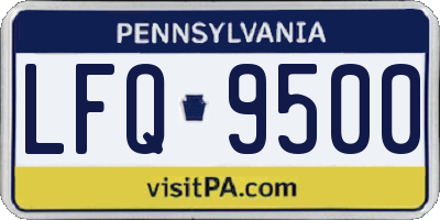 PA license plate LFQ9500