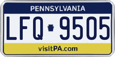 PA license plate LFQ9505