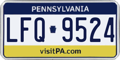 PA license plate LFQ9524