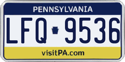 PA license plate LFQ9536