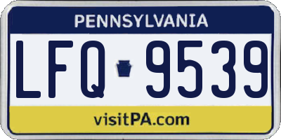 PA license plate LFQ9539