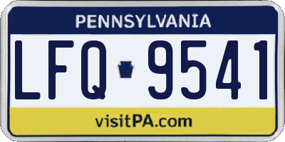 PA license plate LFQ9541