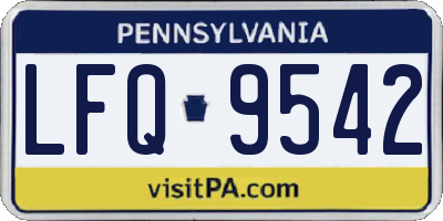 PA license plate LFQ9542