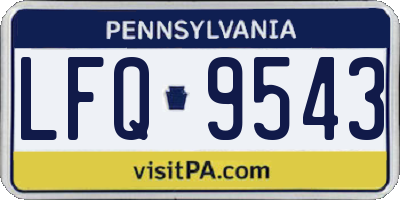 PA license plate LFQ9543