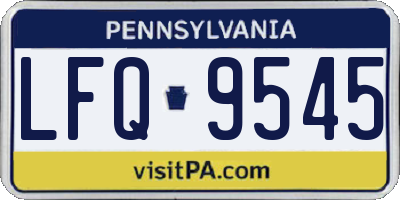 PA license plate LFQ9545